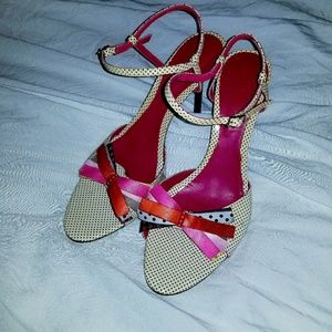 CUTE Aldo Pink and Polka dot open-toe pump 8 1/2